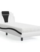 vidaXL Легло Viana без матрак бяло и черно 90x200 см изкуствена кожа