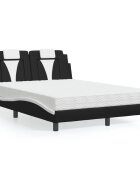 vidaXL Легло Viana без матрак черно и бяло 120x200 см изкуствена кожа