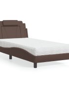 vidaXL Легло Viana без матрак кафяво 100x200 см изкуствена кожа