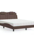 vidaXL Легло Viana без матрак кафяво 140x190 см изкуствена кожа