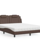 vidaXL Легло Viana без матрак кафяво 160x200 см изкуствена кожа