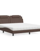 vidaXL Легло Viana без матрак кафяво 180x200 см изкуствена кожа