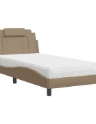 vidaXL Легло Viana без матрак капучино 100x200 см изкуствена кожа