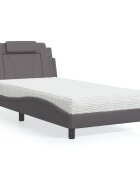 vidaXL Легло Viana без матрак сиво 100x200 см изкуствена кожа