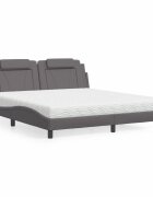 vidaXL Легло Viana без матрак сиво 180x200 см изкуствена кожа