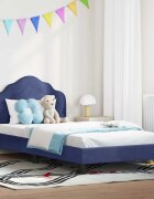 vidaXL Легло за деца с табла Полицейско синьо 90 x 200 cm Кадифе