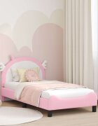 vidaXL Легло за деца с табла Розово 80 x 160 cm PU