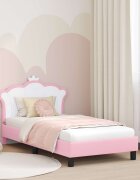 vidaXL Легло за деца с табла Розово 80 x 160 cm PU