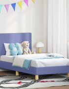 vidaXL Легло за деца с табла с таблото Дънково син 80 x 160 cm текстил