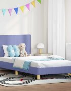 vidaXL Легло за деца с табла с таблото Дънково син 90 x 200 cm текстил