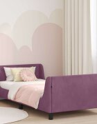 vidaXL Легло за деца с табла с таблото Лилаво 90 x 190 cm Кадифе