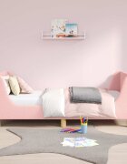 vidaXL Легло за деца с табла с таблото Розово 80 x 160 cm Букле