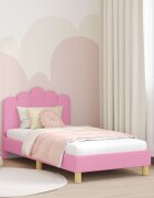 vidaXL Легло за деца с табла с таблото Розово 80 x 160 cm Текстил