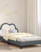 vidaXL Легло за деца с табла Светлосиво 90 x 190 cm PU