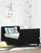 vidaXL Легло за малко с главна дъска Черно 70 x 140 cm Кадифе