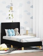 vidaXL Легло за малко с главна дъска Черно 70 x 140 cm текстил