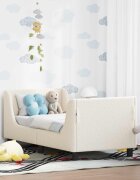 vidaXL Легло за малко с главна дъска Кремаво 70 x 140 cm Букле