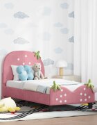 vidaXL Легло за малко с главна дъска Розово 70 x 140 cm Кадифе