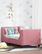 vidaXL Легло за малко с главна дъска Розово 70 x 140 cm Кадифе