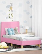 vidaXL Легло за малко с главна дъска Розово 70 x 140 cm текстил