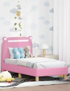 vidaXL Легло за малко с главна дъска Розово 70 x 140 cm Текстил