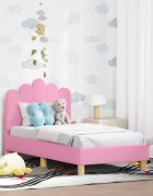 vidaXL Легло за малко с главна дъска Розово 70 x 140 cm Текстил