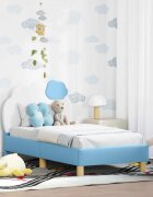 vidaXL Легло за малко с главна дъска Синьо 70 x 140 cm PU