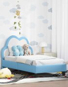 vidaXL Легло за малко с главна дъска Синьо 70 x 140 cm PU