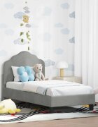 vidaXL Легло за малко с главна дъска Светлосиво 70 x 140 cm Кадифе