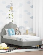 vidaXL Легло за малко с главна дъска Светлосиво 70 x 140 cm Кадифе