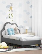 vidaXL Легло за малко с главна дъска Светлосиво 70 x 140 cm PU