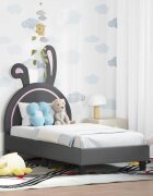 vidaXL Легло за малко с главна дъска Светлосиво 70 x 140 cm PU