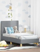 vidaXL Легло за малко с главна дъска Светлосиво 70 x 140 cm текстил