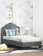 vidaXL Легло за малко с главна дъска Тъмносиво 70 x 140 cm Кадифе