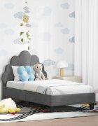 vidaXL Легло за малко с главна дъска Тъмносиво 70 x 140 cm Кадифе