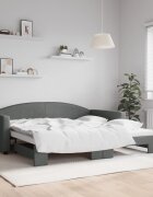 vidaXL Легло за спане с ракла без матрак Тъмно сиво 100x200 см