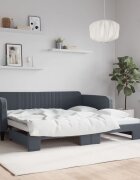 vidaXL Легло за спане с ракла без матрак Тъмно сиво 100x200 см