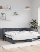 vidaXL Легло за спане с ракла без матрак Тъмно сиво 100x200 см