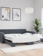 vidaXL Легло за спане с ракла без матрак Тъмно сиво 100x200 см