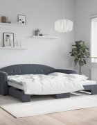 vidaXL Легло за спане с ракла без матрак Тъмно сиво 100x200 см