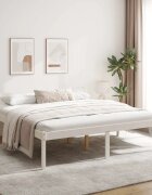 vidaXL Легло за възрастни бяло 180x200 см Super King Size бор масив