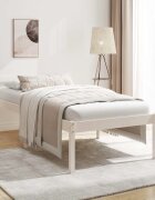 vidaXL Легло за възрастни хора бяло 75x190 см Small Single бор масив