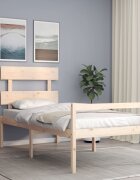 vidaXL Легло за възрастни с табла 90x200 см масивно дърво