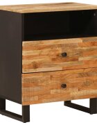 vidaXL Леглов шкаф Кафяво 50 x 33 x 62 см Солидно мангово дърво