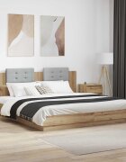 vidaXL Леглова рамка с табла Дъб 200 x 200 cm Инженерна дървесина