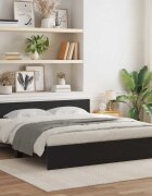 vidaXL Леглова рамка с табла с таблото Черен дъб 203 x 185 x 70 см