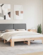 vidaXL Леглова рамка с тапицирана гръбна част Светлосиво 180 x 200 cm