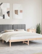 vidaXL Леглова рамка с тапицирана гръбна част Светлосиво 180 x 200 cm
