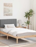 vidaXL Леглова рамка с тапицирана гръбна част Светлосиво 90 x 190 cm