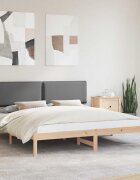 vidaXL Леглова рамка с тапицирана гръбна част Тъмен сив 180 x 200 cm